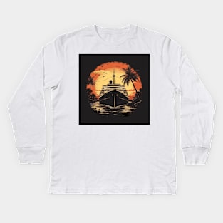 Cruise Ship Explorer: Discover the World's Treasures from the Comfort of Your Ship Kids Long Sleeve T-Shirt